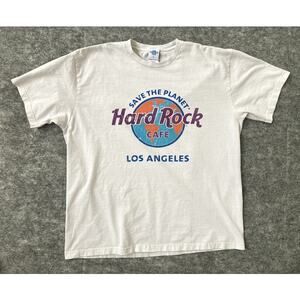 Vintage Y2K Hard Rock Cafe T-shirt Mens Large Los Angeles Pacsun White Merch
